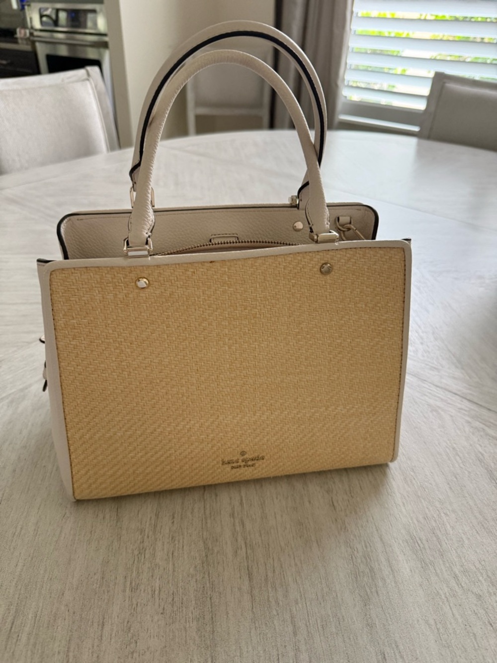 kate spade Cream and Straw Top-Handle Satchel